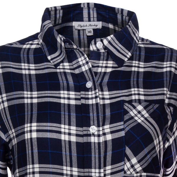 Rayon plaid shirts for women