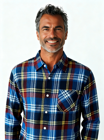 Men's long sleeve cotton twill shirt. Navy/Blue Style 2942