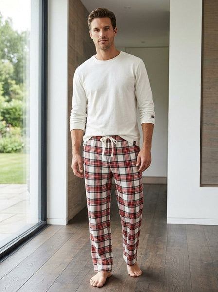 Men's 2 Piece Flannel Pajama Set. Style 4300 Color Multi