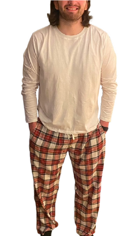 Men's 2 Piece Flannel Pajama Set. Style 4300.Color Multi