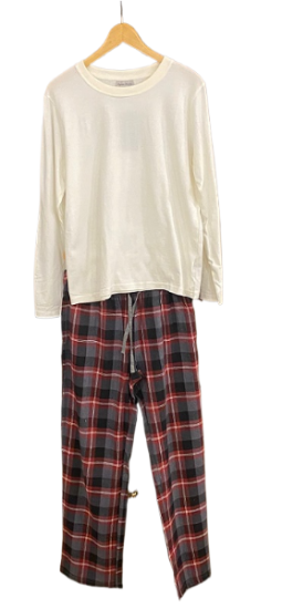 Ladies 2 Piece Flannel Pajama Set. Grey. Style 4301