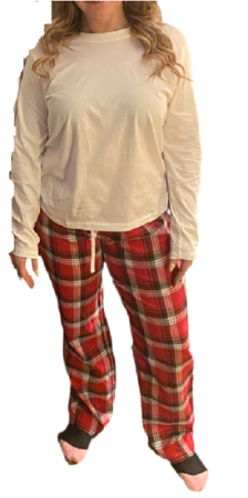 Ladies 2 Piece Flannel Pajama Set. Red Style 4304