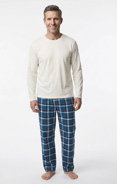 Men's 2 Piece Flannel Pajama Set. Style 4305.Color Royal Blue
