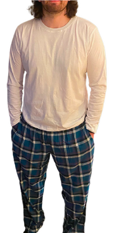 Men's 2 Piece Flannel Pajama Set. Style 4305.Color Royal Blue