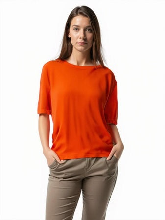 Ladies short sleeves,crew neck 100% cotton T shirt.Style 102