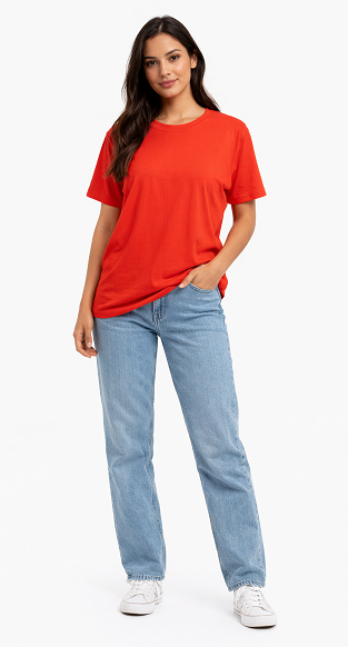 Ladies short sleeves,crew neck 100% cotton T shirt.Style 102