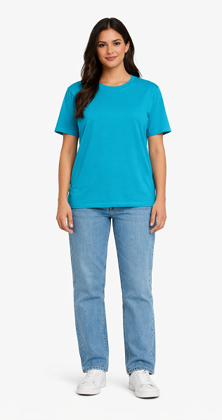 Ladies short sleeves,crew neck 100% cotton T shirt.Style 102