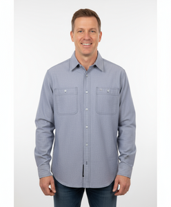 Men's Long sleeve oversized light blue chambray shirt. Style 50500