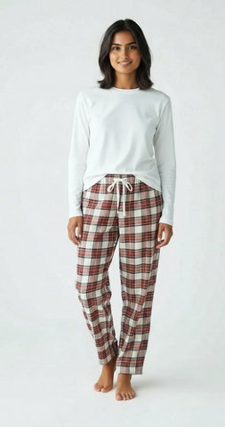 Ladies 2 Piece Flannel Pajama Set. Style 4300. Multi