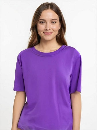 Ladies short sleeves,crew neck 100% cotton T shirt.Style 102