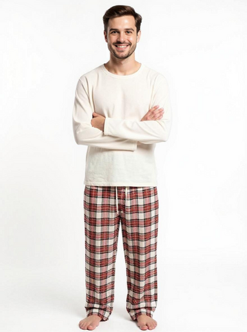 Men's 2 Piece Flannel Pajama Set. Style 4300.Color Multi