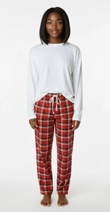 Ladies 2 Piece Flannel Pajama Set. Red Style 4304