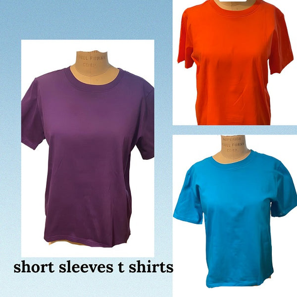 Ladies short sleeves,crew neck 100% cotton T shirt.Style 102