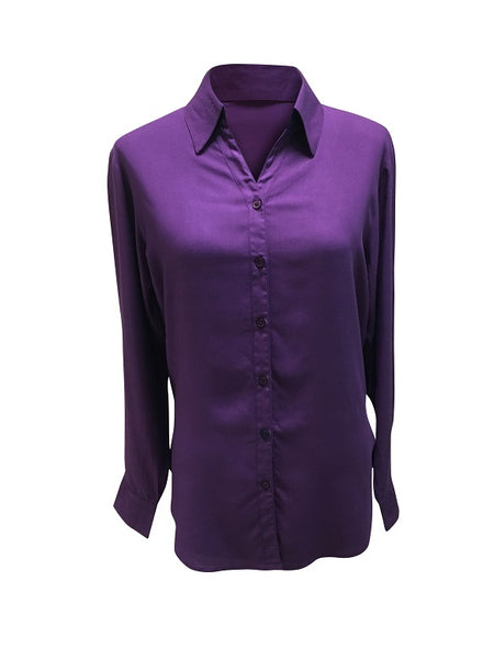 Ladies Long Sleeves, Solid Rayon tunics.  Red, Black, Purple. Style# 617
