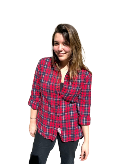 Ladies Long Sleeve, Roll Tab, Red Brushed Flannel Plaid Shirt. Style 2973